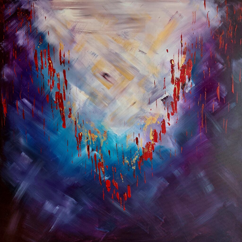 "Love goes on and on" is a synesthetic painting inspired by the song from Amy Lee and Lindsey Stirling