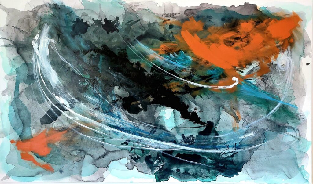 Storm, a synesthetic art painting by Meriem Delacroix