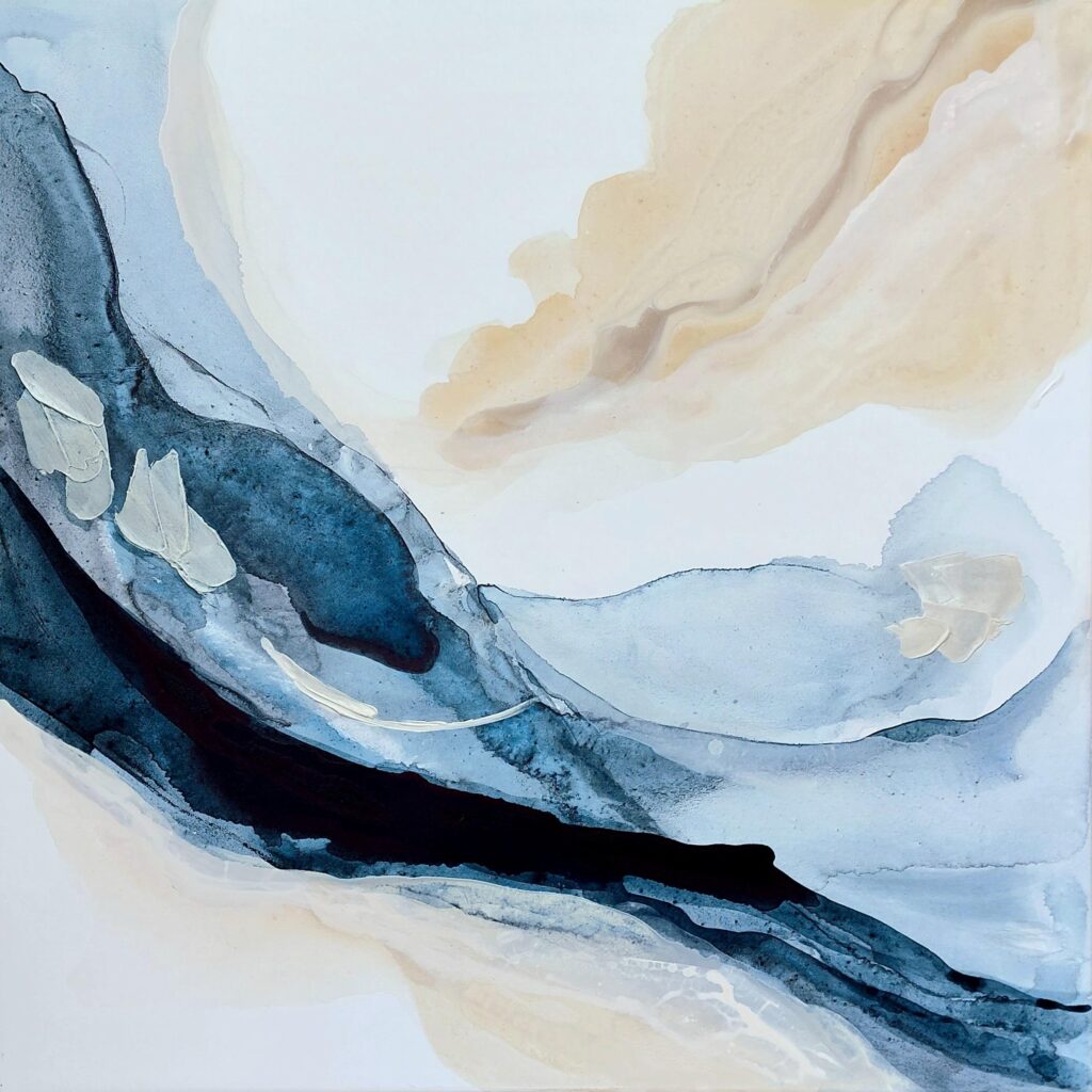 The Scent of Salt on the Winter Seashore #2 is a synesthetic painting by Meriem Delacroix